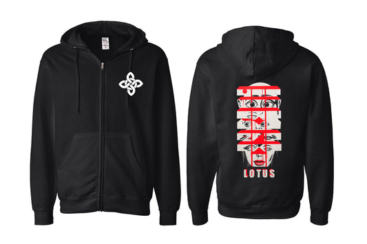 Deconstructed Faces Zip-Hoodie BLACK