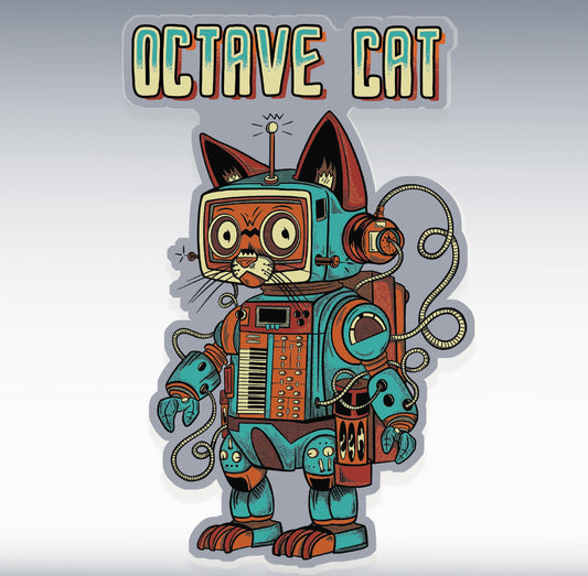 Octave Cat - Robot Sticker