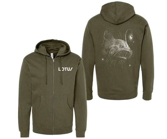 Anglerfish Zip-Up Hoodie MILITARY GREEN