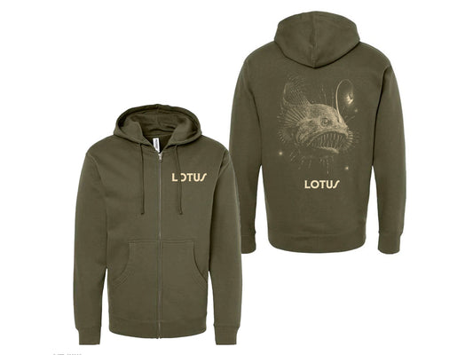 Anglerfish Zip-Up Hoodie MILITARY GREEN